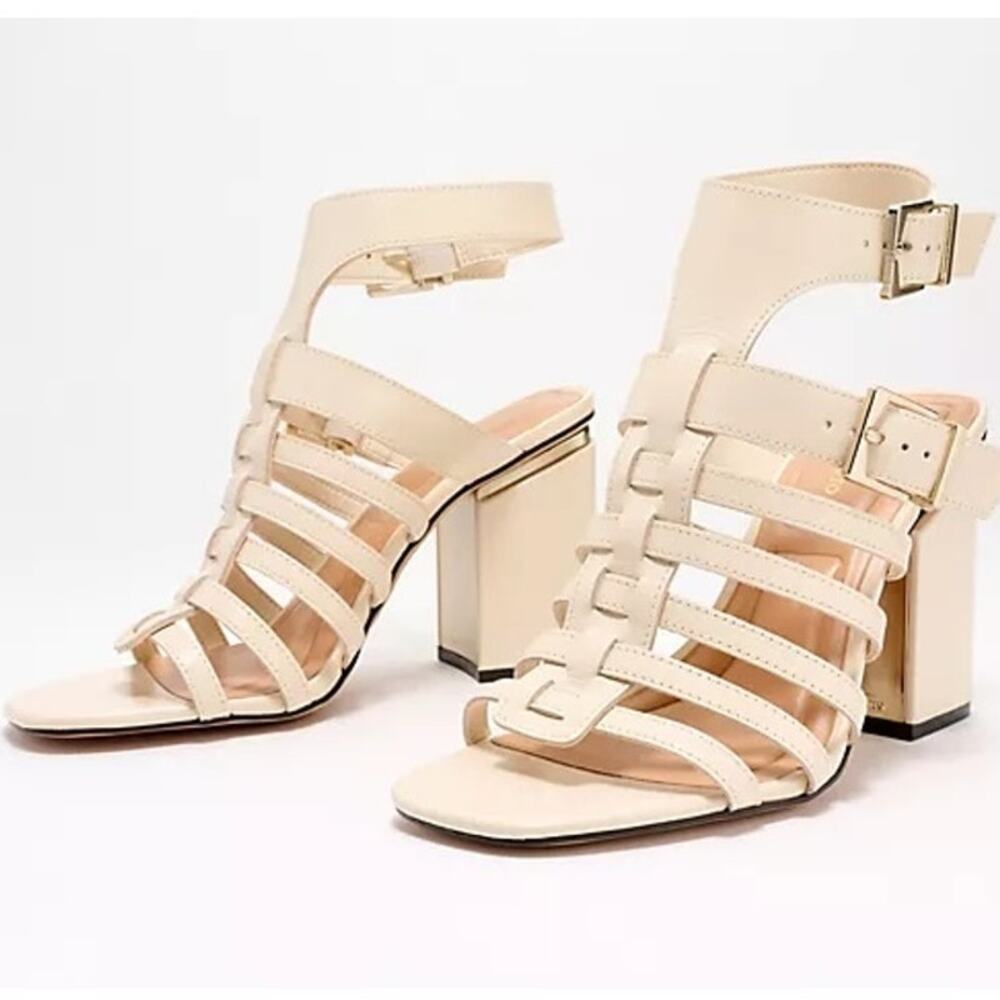 Vince Camuto Hicheny Leather Caged Heeled Sandals Size 5.5